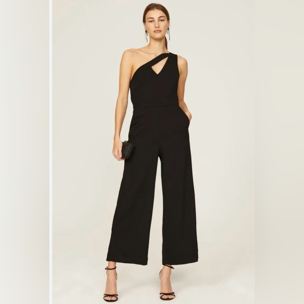 RACHEL Rachel Roy Black One-Shoulder Jumpsuit